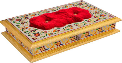 

HappyCraft Wooden, Plastic Decorative Platter(Gold, Red)