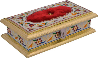 

HappyCraft Wooden, Plastic Decorative Platter(Gold, Red)