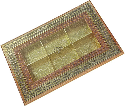 

AURUM Acrylic 6C Wooden Decorative Platter(Gold, Copper)