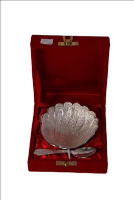 

JT International German Silver Bowl Tray Serving Set(Pack of 2)