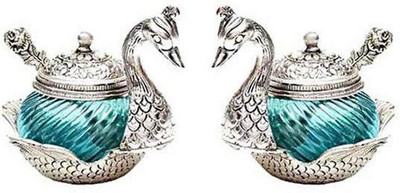 

Rci Handicrafts Duck Bowl For Table D�cor Aluminium Decorative Platter(Silver, Pack of 2)