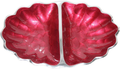 

sarvsiddhi Two - Section Tray - Red Aluminium Decorative Platter(Red)