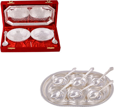

G S Museum 2 Mor Bowl with Spoon and Tray and 6 Square Bowl with Spoon and Tray Bowl Spoon Tray Serving Set