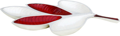 

The Divine Luxury Leaf 5 Partition (Red) Aluminium Decorative Platter(Red)