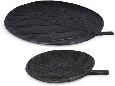 

Kala Bhawan Aluminium Decorative Platter(Black, Pack of 2)