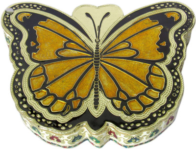 

Shree Sai Handicraft Antique Gift Butterfly Shape Meenakari Work Dryfruit Box Wooden Decorative Platter(Gold)