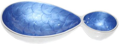 

sarvsiddhi Oval Shape Chip - Dip Platter - Blue Aluminium Decorative Platter(Blue)