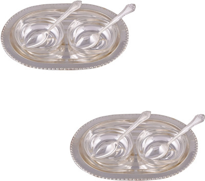 

G S Museum 2 Square Bowl with Spoon and Tray 2 Sets Bowl Spoon Tray Serving Set