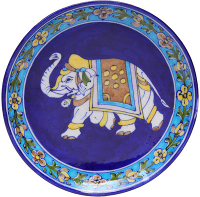 

Shilpbazaar Pottery Decorative Platter(Blue)