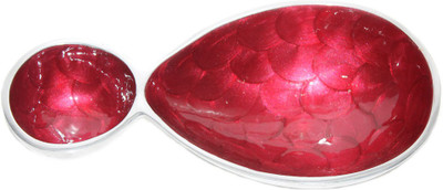 

Sarvsiddhi Oval Shape Chip - Dip Platter - Red Aluminium Decorative Platter(Red)