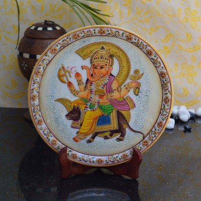 

eCraftIndia Stoneware Decorative Platter(Multicolor)