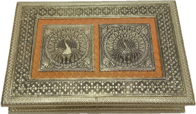 

JaipurCrafts Royal Rajasthan Peacock Wooden Decorative Platter(Gold, Silver)