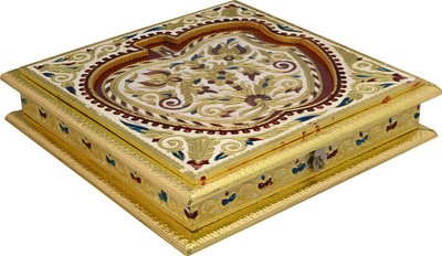 

HappyCraft Wooden Decorative Platter(Multicolor)