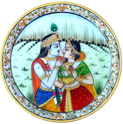 

Chitra Handicraft Radha krishan Marble Plate Stoneware Decorative Platter(Multicolor)