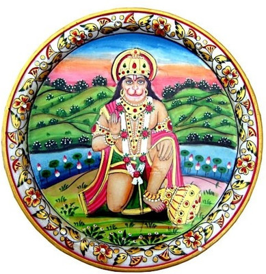 

Chitra Handicraft Marble Hanuman Plate Stoneware Decorative Platter(Multicolor)