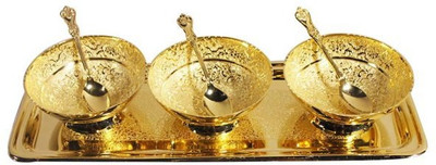50% OFF on Being Nawab Brass Decorative Platter(Gold, Pack of 7)