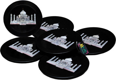 

MNE MNE-CDPF-001 Stoneware Decorative Platter(Black, Pack of 6)