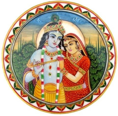 

Chitra Handicraft Marble Radha Krishan Plate Stoneware Decorative Platter(Multicolor)