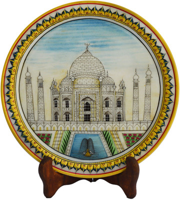 

JaipurCrafts Tajmahal Stoneware Decorative Platter(Multicolor)