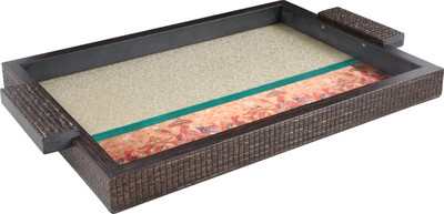 

HASTKALA Wooden Decorative Platter(Multicolor)