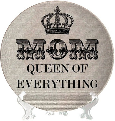 4% OFF on Giftsmate Mom Queen of Everything Ceramic Decorative Platter(Grey)