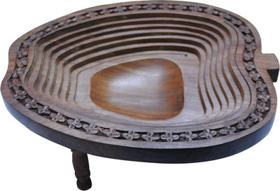

Craftkriti Handmade Fruit Basket Wooden Decorative Platter(Brown, Pack of 4)