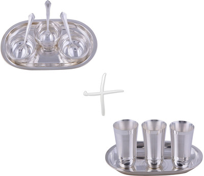 

G S Museum Pack of 11 Dinner Set(Silver Plated)