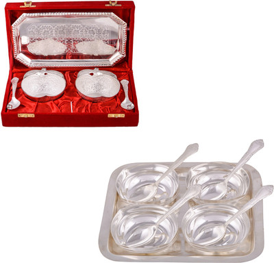 

G S Museum 2 Appel Bowl With Spoon and Tray and 4 Square Bowl with Spoon and Tray Bowl Spoon Tray Serving Set