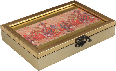 

HASTKALA Wooden Decorative Platter(Multicolor)