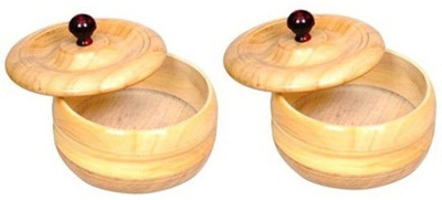 

Onlineshoppee Wooden Decorative Platter(Brown, Pack of 2)