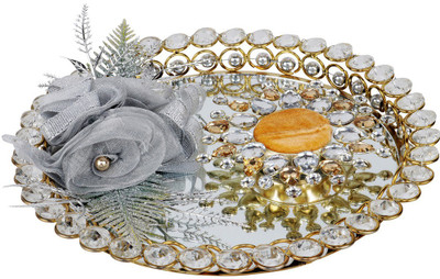 

loopsnknots Iron Decorative Platter(Gold)