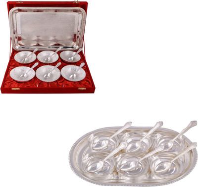 

G S Museum 6 Mor Bowl with Spoon and Tray and 6 Square Bowl with Spoon and Tray Bowl Spoon Tray Serving Set(Pack of 26)