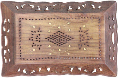 

Apkamart Handcrafted Wooden Tray Wooden Decorative Platter(Brown)