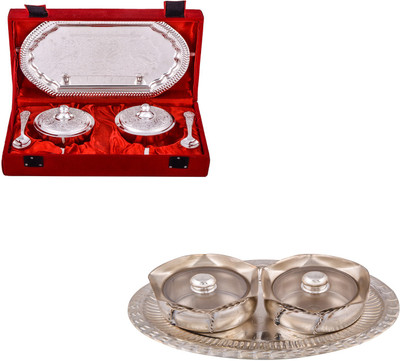 

G S Museum Supari Set with Spoon and 2 Small Tai Loti Set Bowl Spoon Tray Serving Set