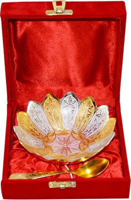 33% OFF on Marusthali Box Packing Brass Decorative Platter(Gold, Pack of 2)