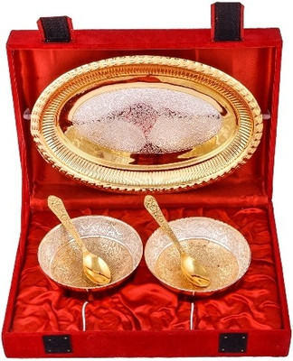

Raj Laxmi Silver Plated Decorative Platter(Multicolor, Pack of 5)