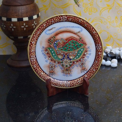 

eCraftIndia Stoneware Decorative Platter(Multicolor)