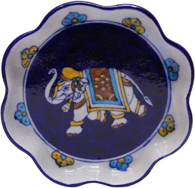 

Shilpbazaar Pottery Decorative Platter(Blue)