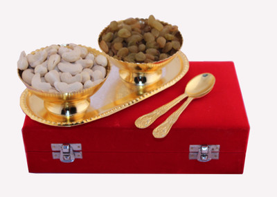 

G S Museum Gold Plated Decorative Platter(Gold, Pack of 5)