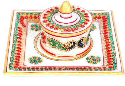 

JaipurCrafts Decorative Peacock Single Container Stoneware Decorative Platter(Multicolor, Pack of 2)