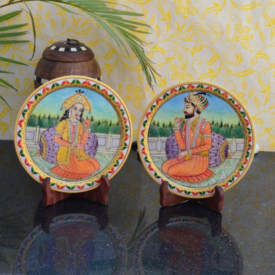 

eCraftIndia Stoneware Decorative Platter(Multicolor, Pack of 2)