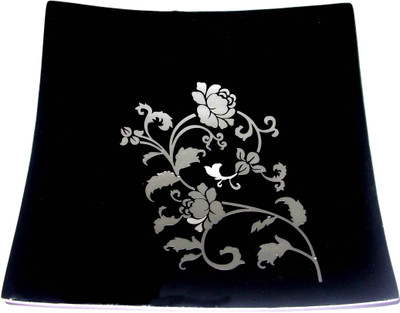 

Art N Crafts Aluminium Decorative Platter(Black, Silver)