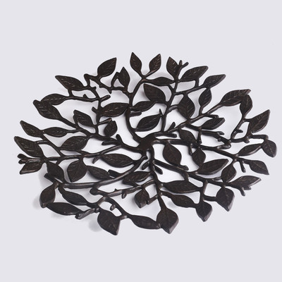 

Bubblewrap Leaf Platter Iron Decorative Platter(Black)