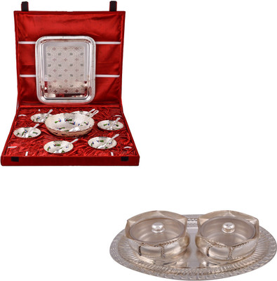 

G S Museum Pudding Set and 2 Big Tai Loti Set Bowl Spoon Tray Serving Set(Pack of 18)