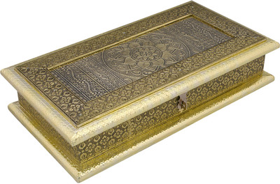 

HappyCraft Wooden, Plastic Decorative Platter(Gold)