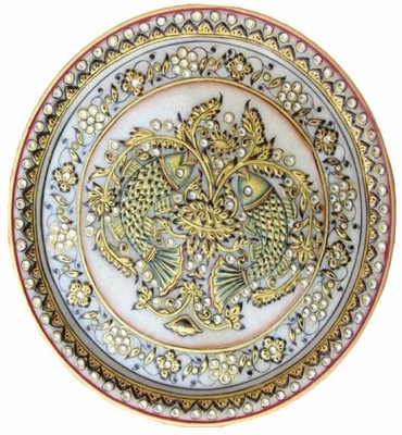 

Chitra Handicraft Marble Fish Degine Plate Stoneware Decorative Platter(Multicolor)