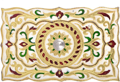 

Shreeng Shreeng Handicraft Chocolate Shaped Golden White Meena Dry Fruit/ Multipurpose Box (13cmX20cmX4cm) Wooden Decorative Platter(Multicolor)