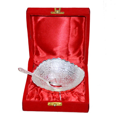 33% OFF on Marusthali Box Packing Brass Decorative Platter(Silver, Pack of 2)