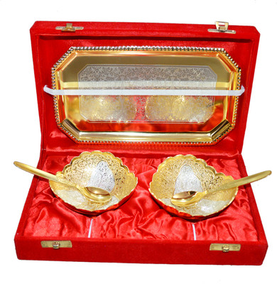 34% OFF on Marusthali Box Packing Brass Decorative Platter(Gold, Pack of 5)
