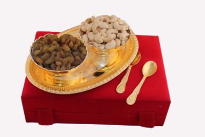 

G S Museum Gold Plated Decorative Platter(Gold, Pack of 5)